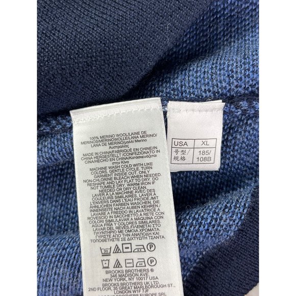 Brooks Brothers Blue Extra Fine Merino Wool 1/2 Zip Sweater, Men’s Size XLarge - Picture 6 of 6